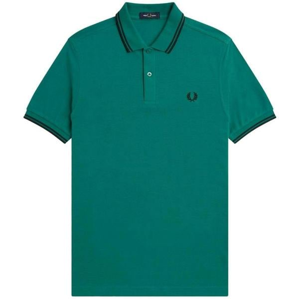 Fred Perry Mens Double Tipped Collar Polo Shirt - Mint Green - 
