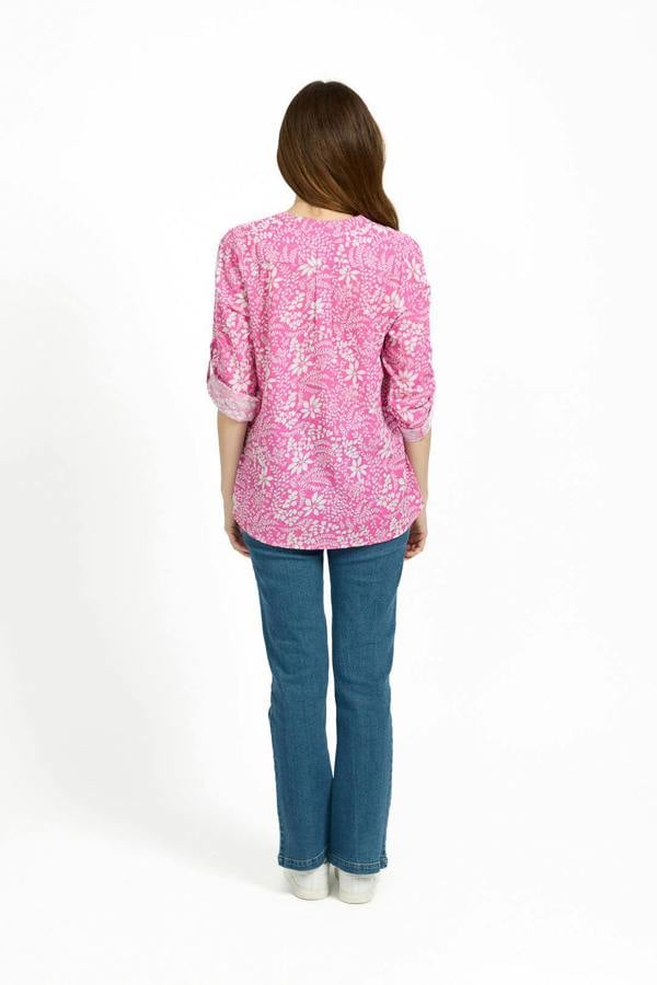 Mudflower Leaf Print Cotton Shirt