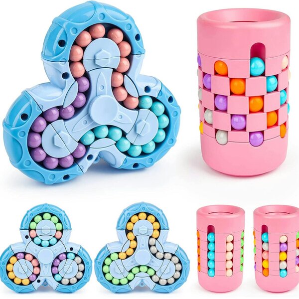 deAO Toys Magic Bean Rotating Cube Game Multicoloured Boys Girls Educational Gift Set