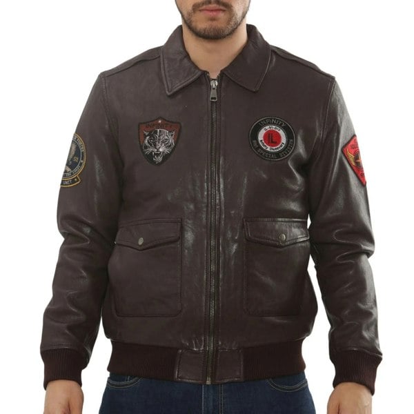Leather Company Men's Leather Bomber Jacket Pilot Air Force Style