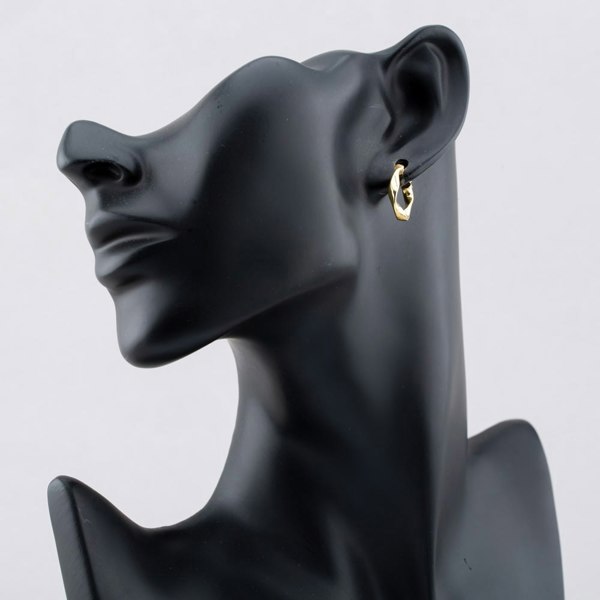T. H. Baker Silver Gold Plated 16mm Twisted Hoop Earrings S3375