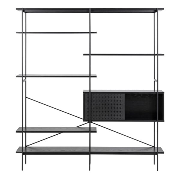Furniture To Go Angus Bookcase with 1 Sliding Door & 5 Shelves in Black
