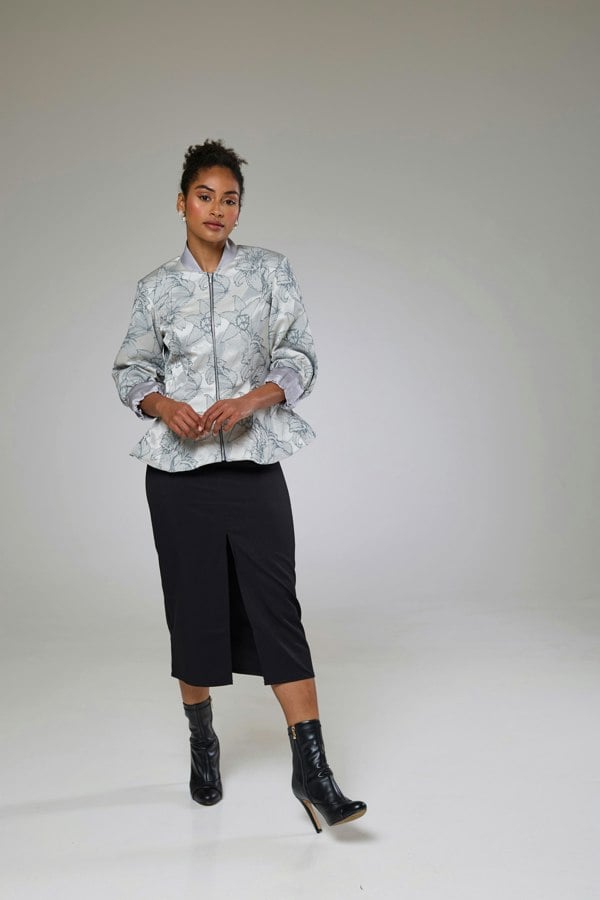 Isha's Timeless collection Twilight Flora Fitted Jacket Blouse