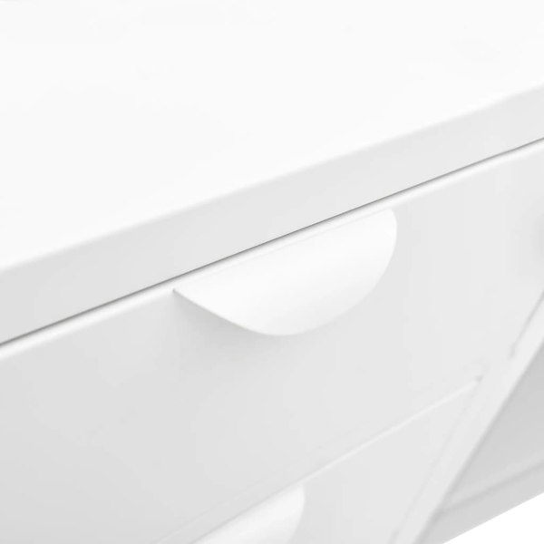 Berkfield Sideboard White 105x35x70 cm Steel and Tempered Glass