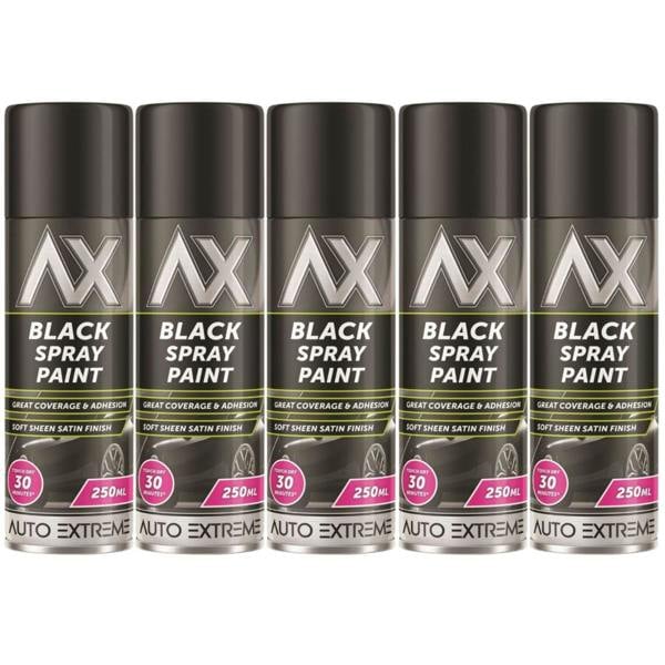 Auto Extreme 5X Auto Extreme Black Satin Spray Paint 250ml