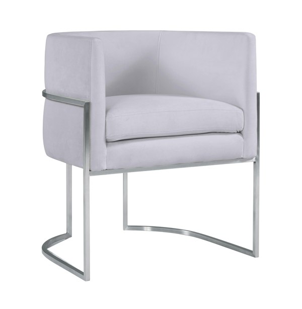 Furniture Edit Giselle Grey Velvet Dining Chair with Silver Leg