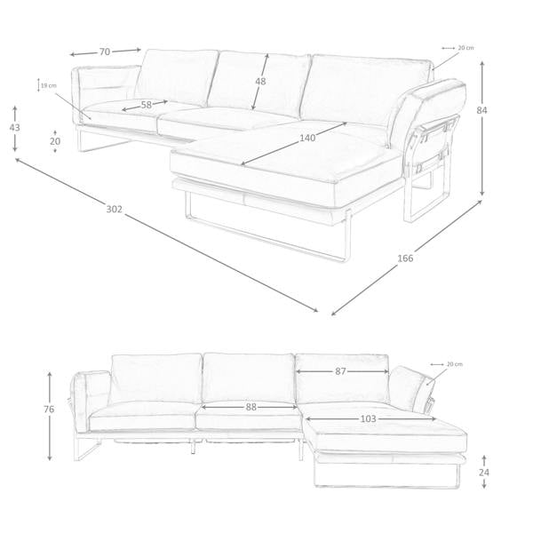 Angel Cerdá Corner sofa in camel leather 6231/6232