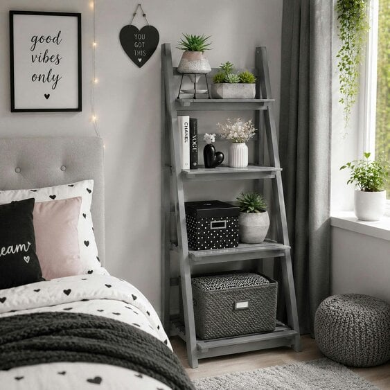 Neo Grey 4 Tier Wooden Foldable Plant Stand