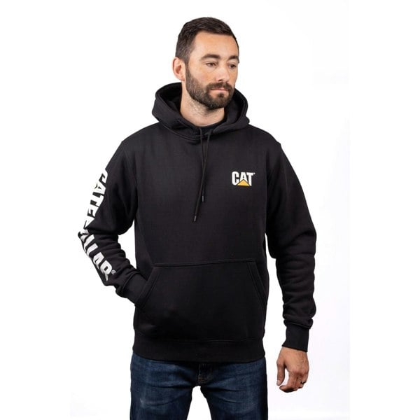 Caterpillar Trademark Banner Cotton Men's Black Hoodie