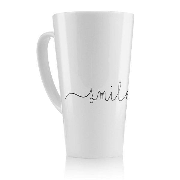 Benjamin Tate Design Text Smile Designer Latte Mug