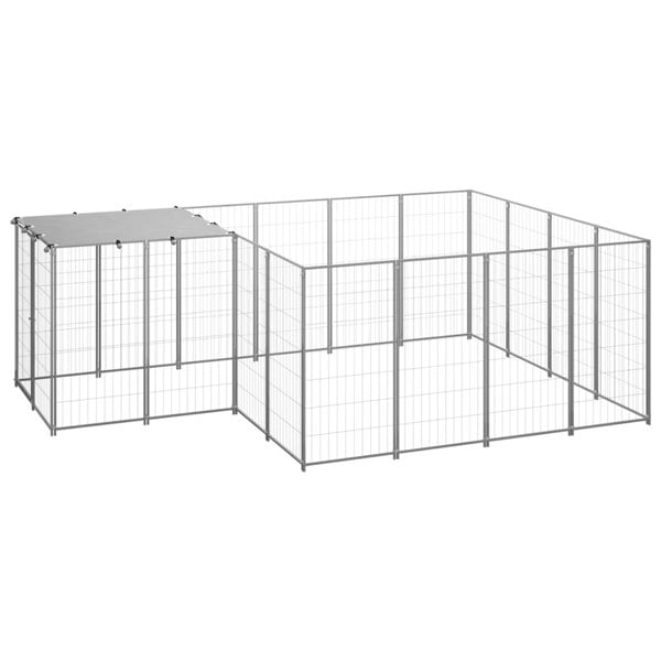 Berkfield Dog Kennel Silver 6.05 m�__ Steel