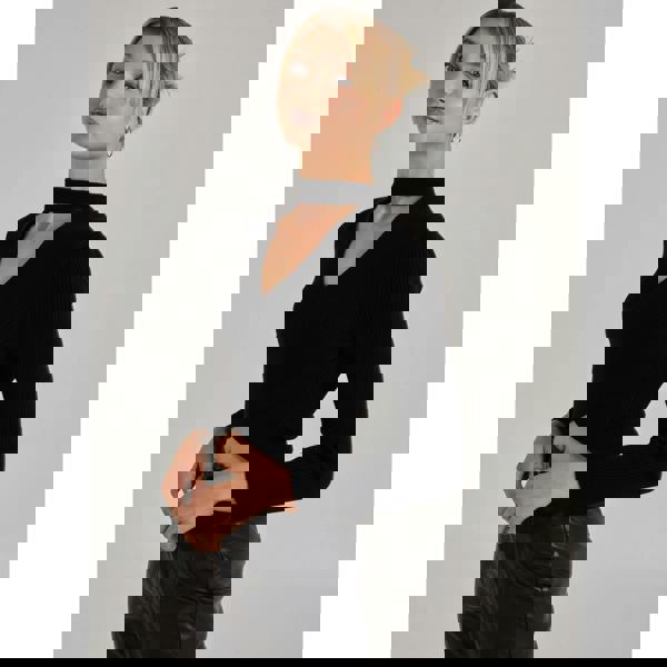 Pink Vanilla Choker Twist Front Knit Top