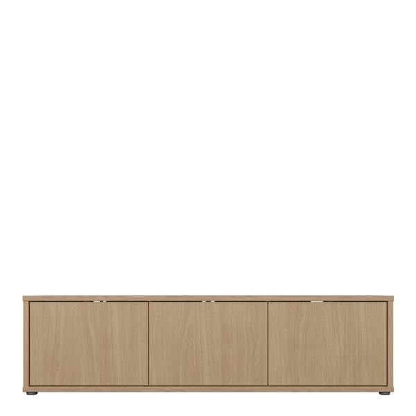 Furniture To Go Alice Springs Wide TV Cabinet with 3 Doors Push-to-Open in Elegancia Oak
