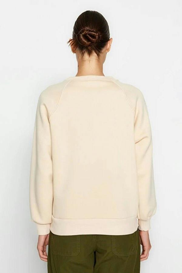 WOVCOR Basic Raglan Sleeve Crew Neck Knit Sweatshirt