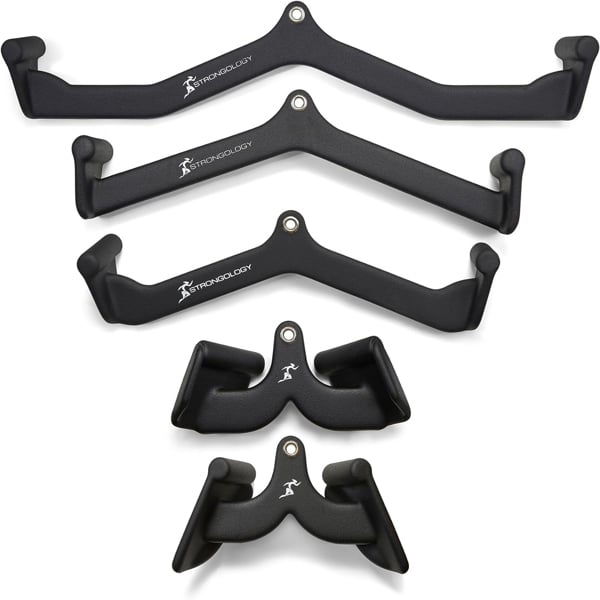 Strongology POWERPULL Lat Bar Pull Down Bar Attachments, Workout Accessory