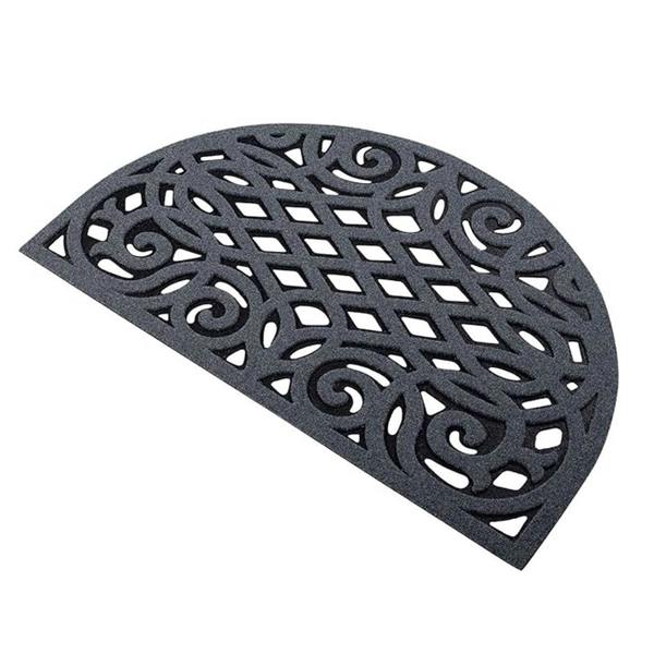 Nicoman Victorian Style Eco Halfmoon Indoor and Outdoor Doormat - Grey