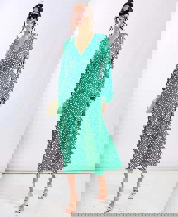 Green Empire Waist Midi Dress