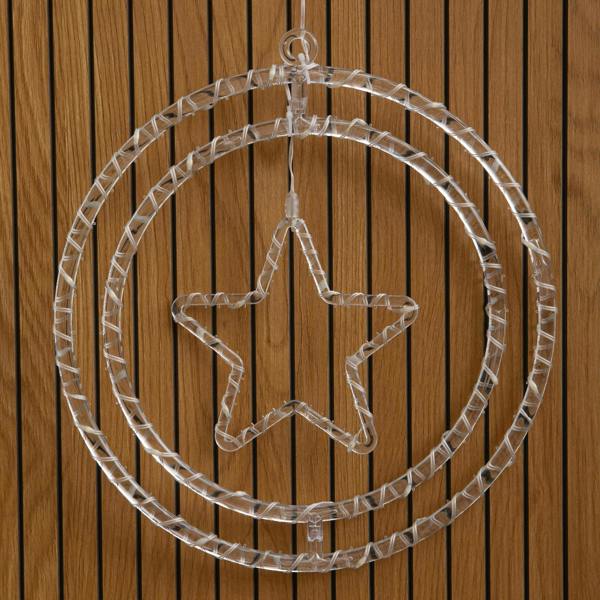 Samuel Alexander 34cm Light Up Star Rings Christmas Decoration with 45 Warm White LEDs