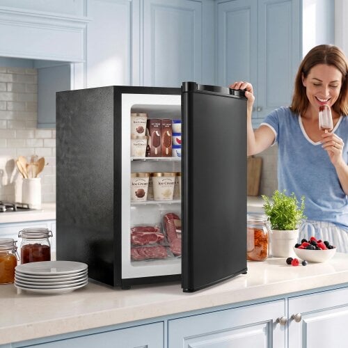HOMCOM 60L Tabletop Mini Freezer with Reversible Door for Home