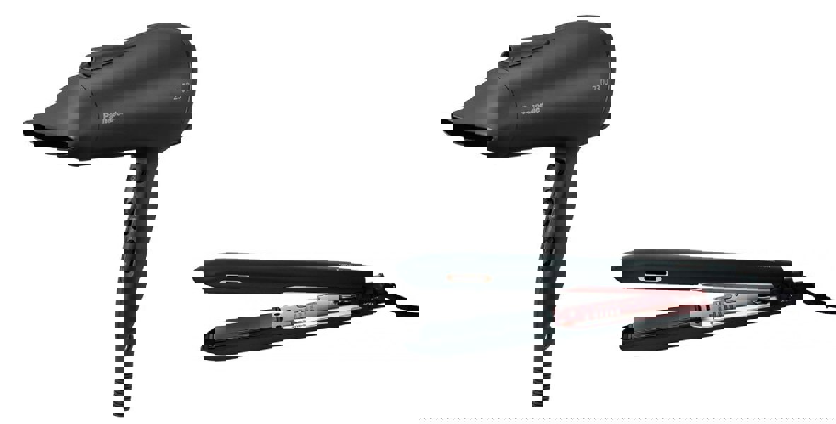 Panasonic EH-NE85 Heat Protection Hair Dryer & EH-HS99 Nanoe Ceramic Hair Straightener Bundle Set - Free Gift RRP £10!