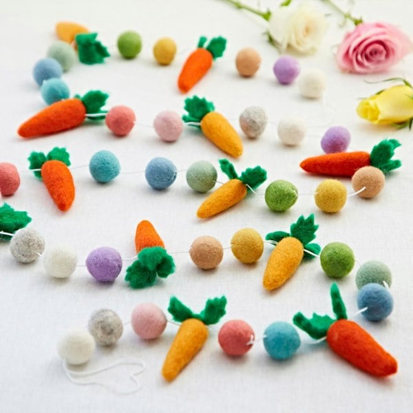 Paper High Felt Carrot Easter Garland