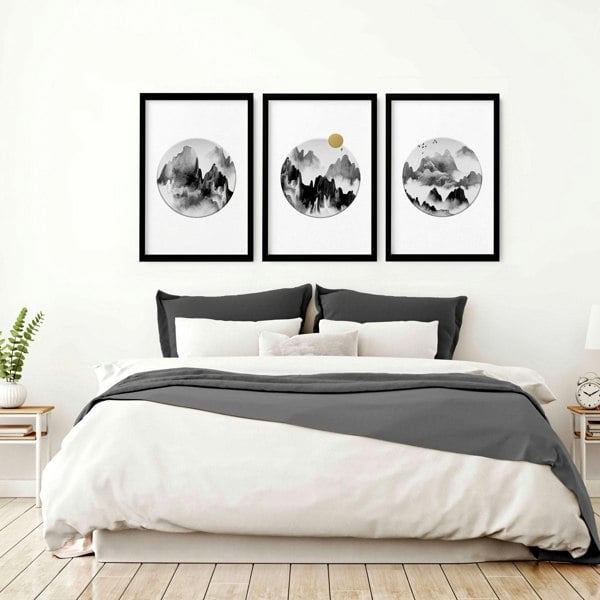 Japanese home decor | set of 3 wall art for bedroom