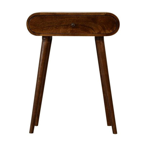 Wyld Haus Como Chestnut Mini Chestnut Mango Wood Oval Console Table with Drawer