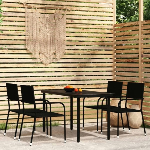Berkfield 5 Piece Garden Dining Set Black