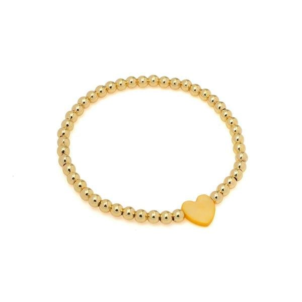 Say It With Children's Yellow Heart Ball Bracelet - Yellow Gold