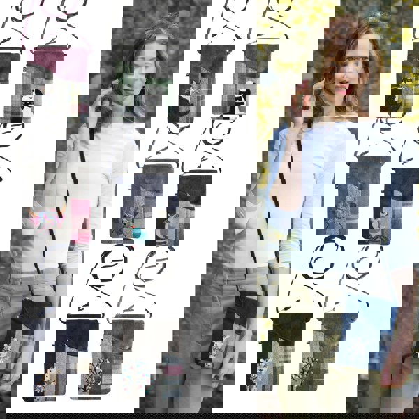 Earth Squared Sling Crossbody Appliqué Bag – Tree Countryside Tweed Design