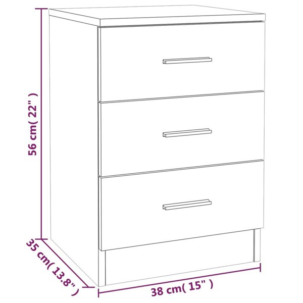 Berkfield Bedside Cabinet Grey Sonoma 38x35x56 cm Engineered Wood