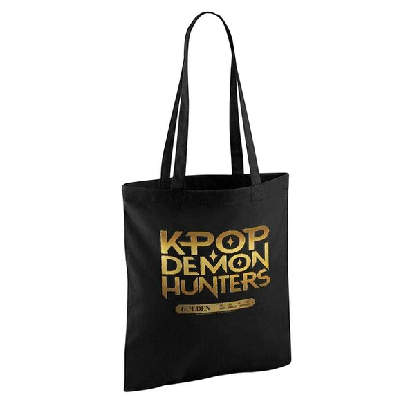 K-Pop Demon Hunters Golden Tour Countdown Reusable Tote Bag - Black