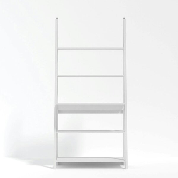 Wyld Haus Athy White Wooden Ladder Desk 5 Shelves