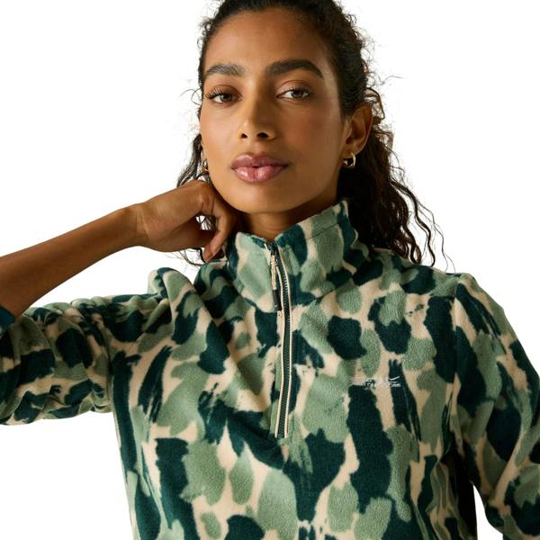 Regatta Womens/Ladies Margot Brush Stroke Quarter Zip Fleece Top - Deep Pine - 