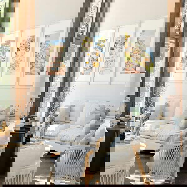 Color Painting For Living Room | Set of 3 Beach Decor Wall art Prints