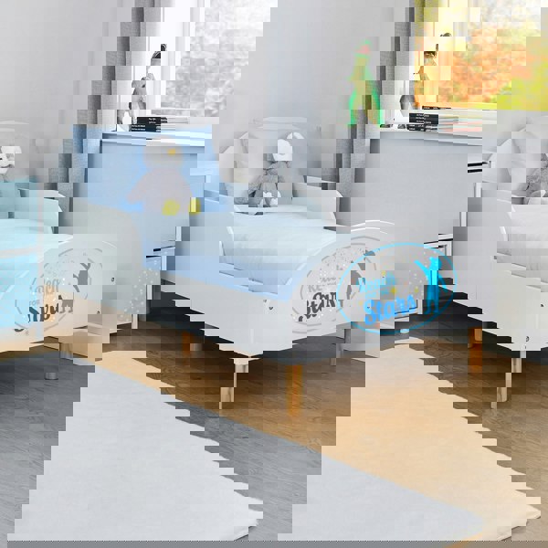 Liberty House Toys Kids White Toddler Bed – Reach For The Stars