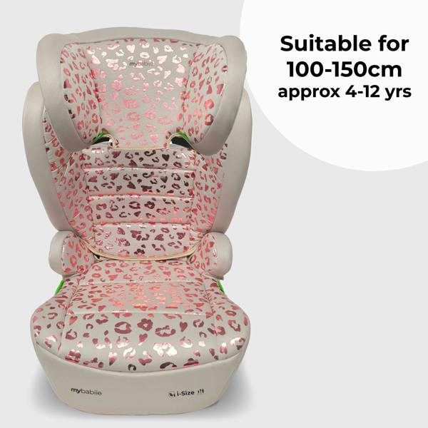 My Babiie MBCSB30 i-Size (100-150cm) High Back Booster Car Seat - Pink Leopard
