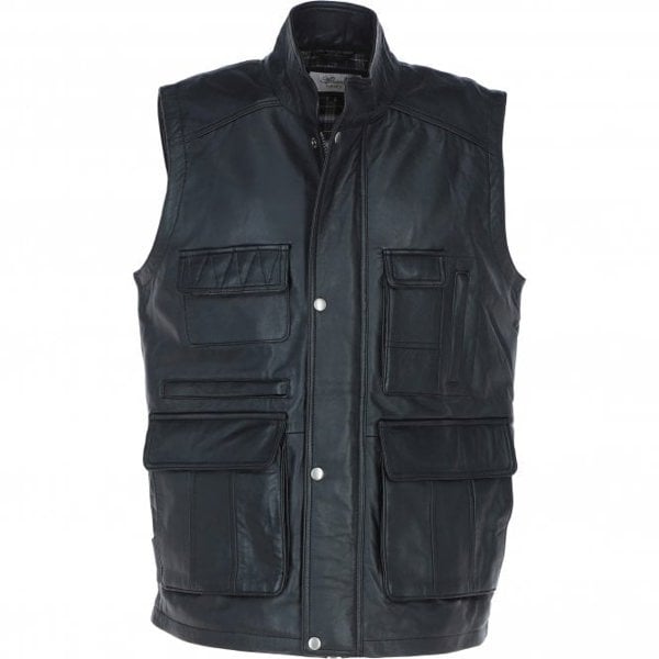 Ashwood 'Enzo' Leather Utility Vest with Multiple Pockets: friends