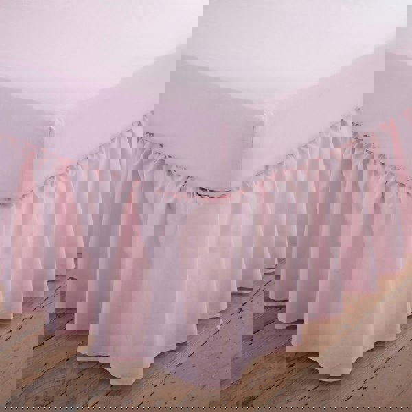 Martex Charlotte Thomas Poetry Plain Dye Polycotton Single Platform Valance Sheet Frilled - Aubergine - 90 x 190cm