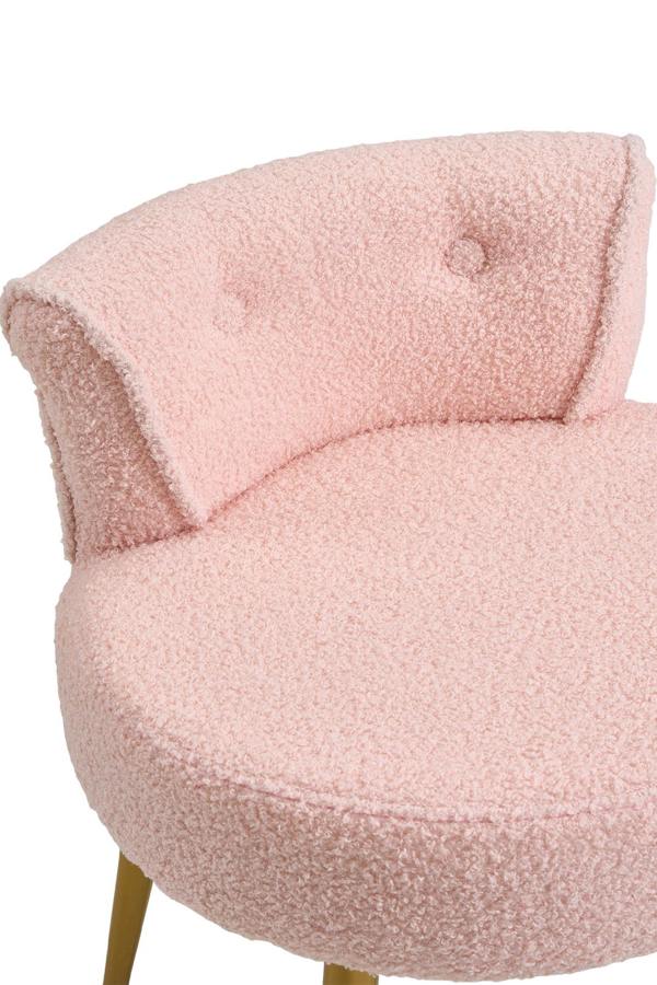 Living and Home Teddy Fleece Dressing Table Stool with Iron Legs
