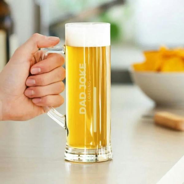 Personalised 'Loading' Beer Glass - alternative angle