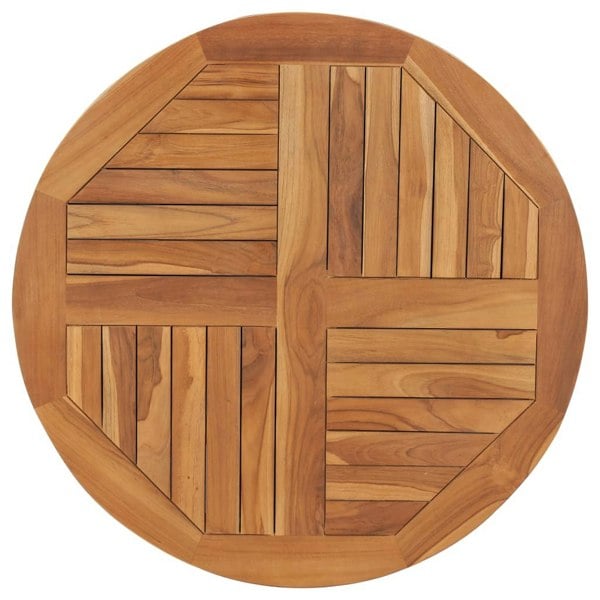 Berkfield Table Top Solid Teak Wood Round 2.5 cm 80 cm