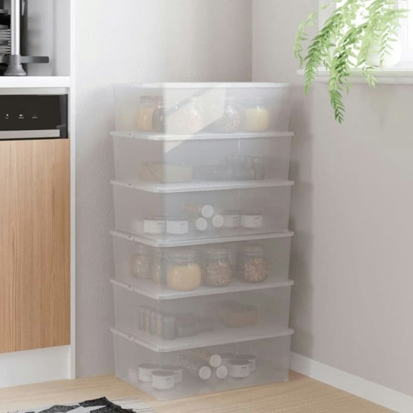 Berkfield Plastic Storage Boxes 6 pcs 10 L Stackable
