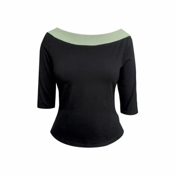 Frock Tales Boating Top - Black And Sage