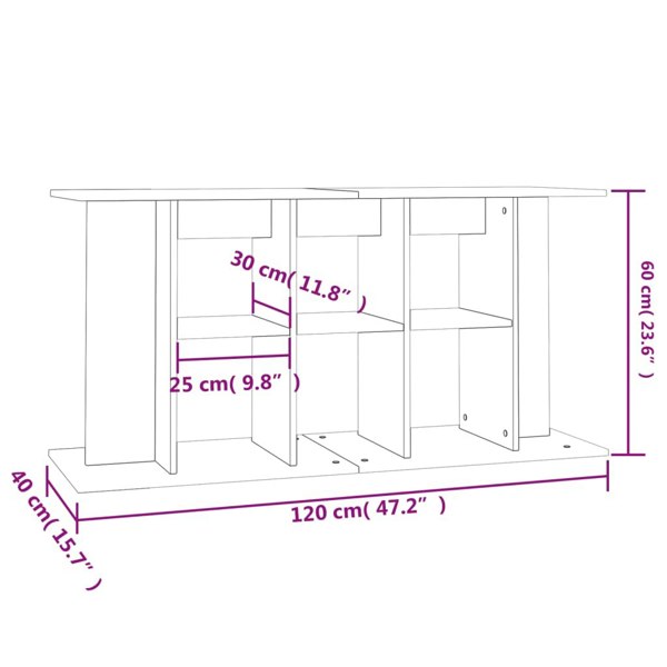 Berkfield Aquarium Stand Grey Sonoma 120x40x60 cm Engineered Wood