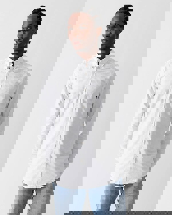 BOSS Orange Rickert Mens Long Sleeve Shirt - White 100 - CHO - Designer Mens Long Sleeve Shirts