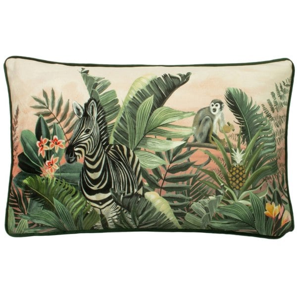 Evans Lichfield Manyara Zebra Cushion Cover - Green