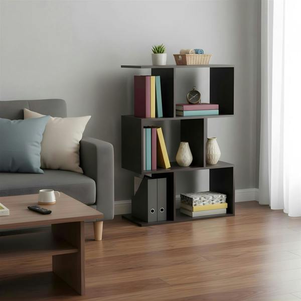 WALPLUS Simply Modern Open 3-Tier Open Book Shelf, Espresso | Elegant Interior Wall Decoration