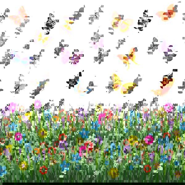WALPLUS WS5031 - Colourful Butterflies Grass
