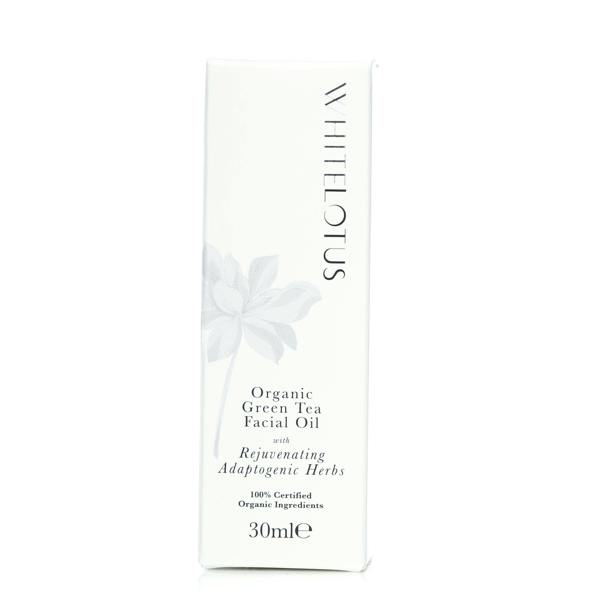 White Lotus Beauty Organic Green Tea Facial Oil - With Rejuvenating Adaptogenic Herbs 30mL